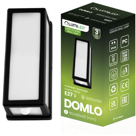 Applique murale rectangulaire E27 avec détecteur de mouvement DOMLO LUMILED (1/5)