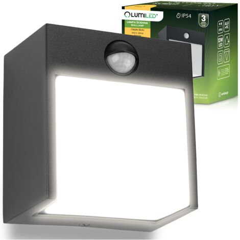 Applique murale LED de jardin, applique extérieure à détecteur de mouvement PIR, IP54, 12 W, 3000 K, RUBUS LUMILED (1/5)