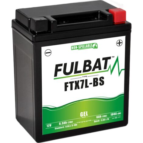Batterie moto GEL FTX7L-BS GEL /YTX7L-BS FULBAT SLA Etanche 6.3AH
