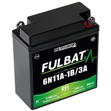 Fulbat - Batterie moto Gel 6N11A-1B / 6N11A-3A 6V 11Ah (1/2)