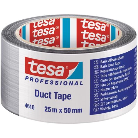 Tesa - Ruban adhésif pour conduits basic 4610 gris 25mx50mm argenté