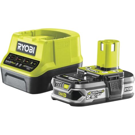 RYOBI Pack batterie 18V One+ 2.5Ah LithiumPlus - Chargeur rapide 2.0Ah - RC18120-125