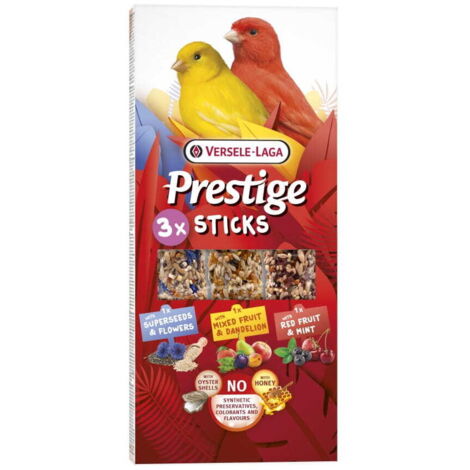 Versele Laga Prestige Sticks Canaris Triple Variety Pack 90g - mélange de 3 sticks pour canaris (1/2)