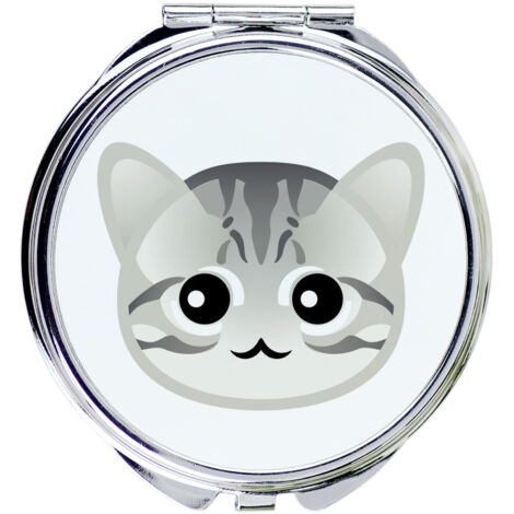 American Shorthair - Miroir de poche Art-Dog pour votre sac à main (1/5)