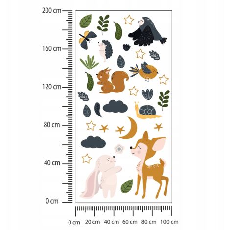 Stickers enfants Animaux de la forêt 100x200cm (1/2)