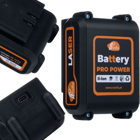 Rosfix Batterie Li-Ion Pro Power 3600 mAh – 3.7V USB-C Autonomie 5h certifié CE RoHS pour niveau laser croisé Rosfix ROT12L, ROT16L, RAPH Accessoire de Mesure (1/5)