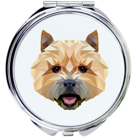 Norwich Terrier - Miroir avec photo et inscription géométrique par Art-Dog (1/3)