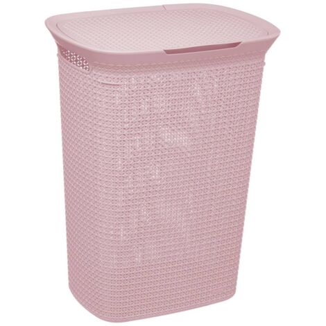 5Five Simply Smart – Panier à linge en polypropylène 57l rose – Dimensions 46.5x35x61.6 cm – Léger 1.69 kg pour rangement moderne