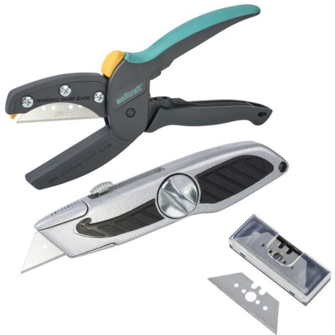 SET DE COUPE (CISEAUX + COUTEAU + LAMES TRAPÉZOÏDALES) (1/4)