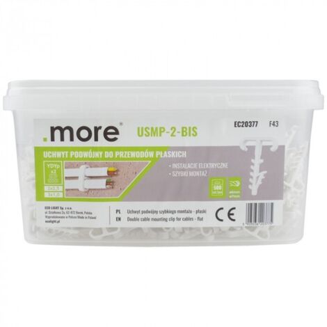 Lot de 500 attaches double avec cheville à enfoncer USMP-2-BIS M20377 ECO LIGHT (1/3)