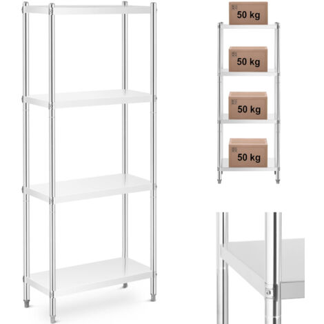 Étagère inox - Royal Catering - Dimensions : 70 x 40 x 180 cm - Nombre de tablettes : 4 (1/5)