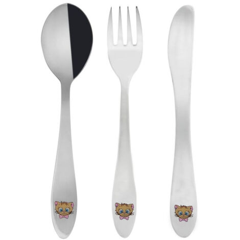 Couverts pour enfants en acier, fourchette, couteau, cuillère, couverts