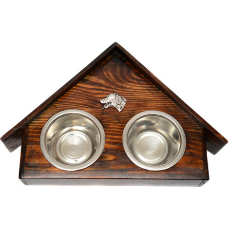 Dalmatien, Pointer Dalmatien - support en bois avec gamelles pour chien, gamelles décoratives pour chien, un cadeau pour adopter un chien d'Art-Dog (1/5)