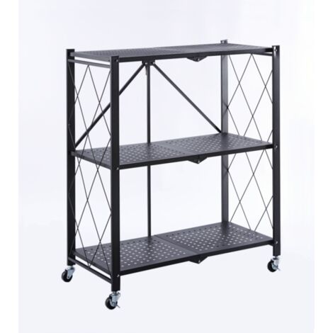 Étagère métallique noire pour produits d'exposition en magasin, 3 étagères, Furnitex (1/5)