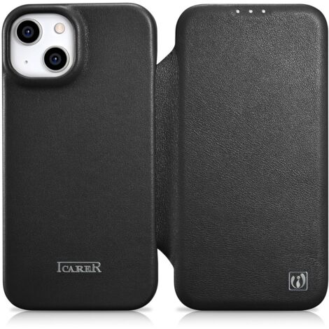 Étui en cuir pour iPhone 14 Plus avec rabat magnétique MagSafe CE Premium Leather noir (1/5)
