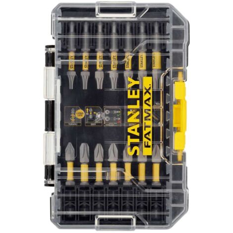 Stanley – Jeu d'embouts de tournevis à torsion mixte 22 pièces – Empreinte Pz, Ph, T – Collier magnétique Screwlock – Compatible perceuses et visseuses - STA88558-XJ