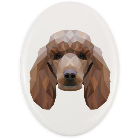 Caniche - plaque avec photo et inscription géométrique par Art-Dog (1/4)
