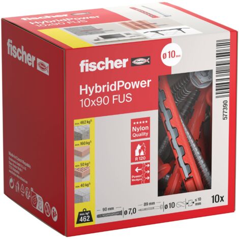 Fischer 577390 HybridPower Set de chevilles 90 mm 10 pc(s) W246353