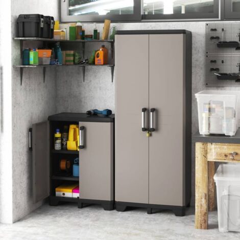 Keter – Armoire de rangement bas 90cm – 68x39cm – Parois et étagères renforcées – Résistance jusqu'à 20kg – Pour outils et accessoires
