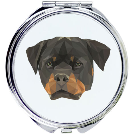 Rottweiler - Miroir avec photo et inscription géométrique par Art-Dog (1/3)