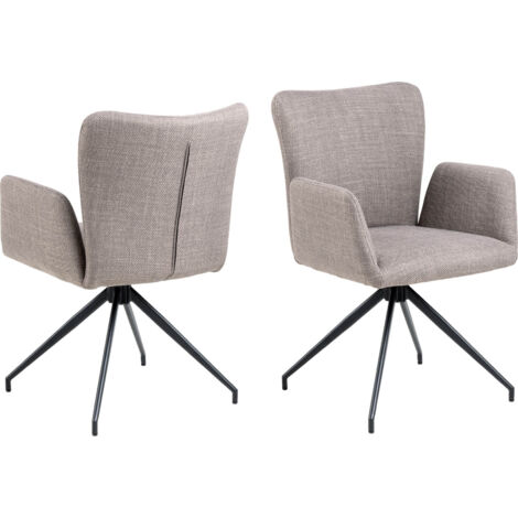 Laura chaise de salle à manger avec accoudoirs marron. (1/5)
