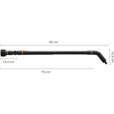 Fiskars Lance d'Arrosage 3 Jets, Tête de Pistolet pivotante SoftGrip, Contrôle du Débit, Taille universelle, hauteur : 74 cm, 442 g, noir/orange, 1052186