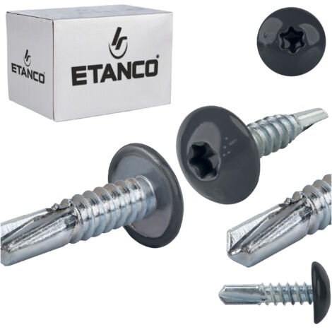 Vis autoperceuses GT5 PH 5,5x19mm RAL 7016 – Acier galvanisé – Capacité de perçage jusqu'à 5mm – Tête TORX 25 pour fixation rapide – Etanco