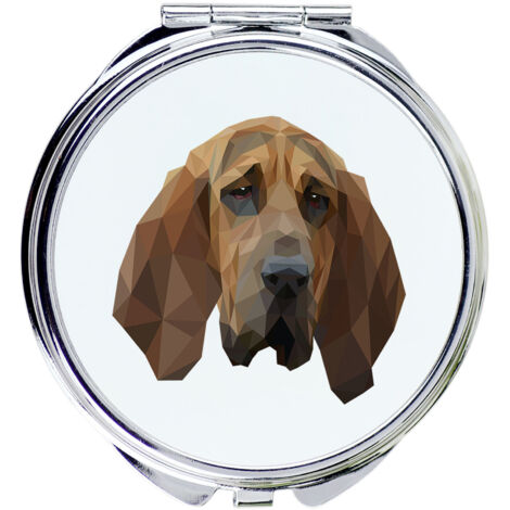 Chien de Saint-Hubert, chien de Sainte-Hubert - un miroir avec une photo et une inscription géométrique par Art-Dog (1/3)
