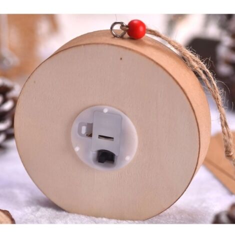 Lampe de Noël en bois avec un nain et une maison ronde (1/2)