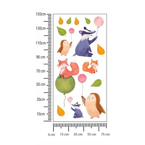 Stickers enfants Animaux sur Ballons 75x150cm