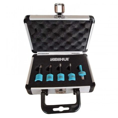Coffret de 4 trépans diamantés M14 – Diamètres 6/8/10/12 mm – Adaptateur hexagonal – Perçage à sec pour céramiques (1/3)