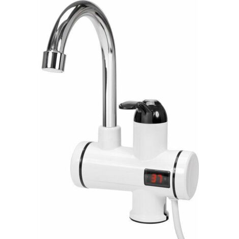 FALA de robinet d'eau avec de chauffe-eau et affichage LED, 3 kW (3000 W), 220 V, 360 °, avec cartouche de céramique de de haute qualité, robinet électrique pour salle de bain, buanderie, cuisine, cam