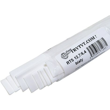 10x gaine thermorétractable blanche RTS 12,7/6,4 (1/2)