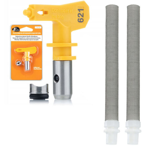 Rosfix Buse de Peinture Ultra Spray + 2 Filtres 621 – Jet 30 cm, 0,009" Pour Latex, Ignifuges, Élastomères (1/5)