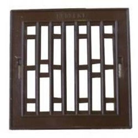 GRILLE EN PLASTIQUE AVEC CADRE MÉTALLIQUE 1414CM MARRON (1/2)
