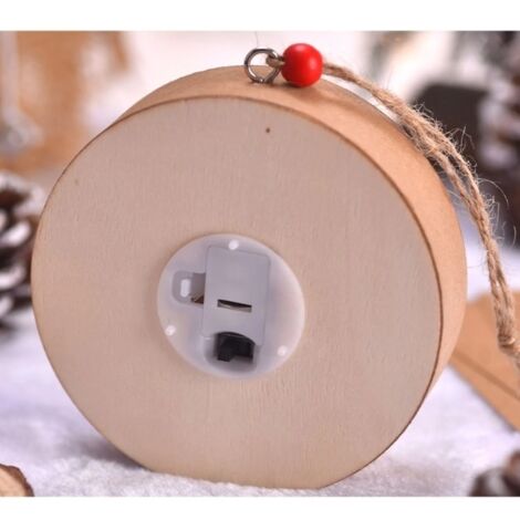 Lampe de Noël ronde en bois en forme de renne (1/2)