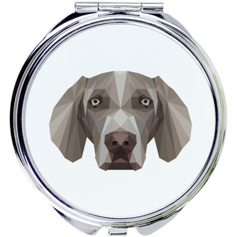 Weimaraner, Weimaraner - Miroir avec photo et inscription géométrique par Art-Dog (1/3)