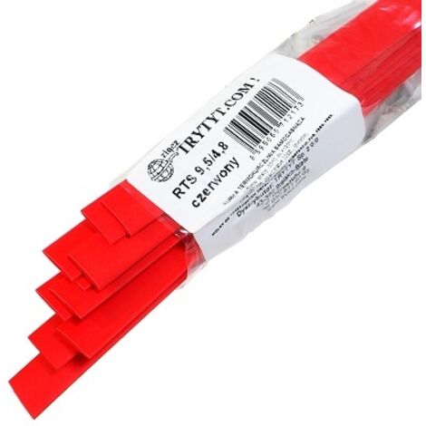 10x Gaine thermorétractable RTS 9,5/4,8 rouge (1/2)