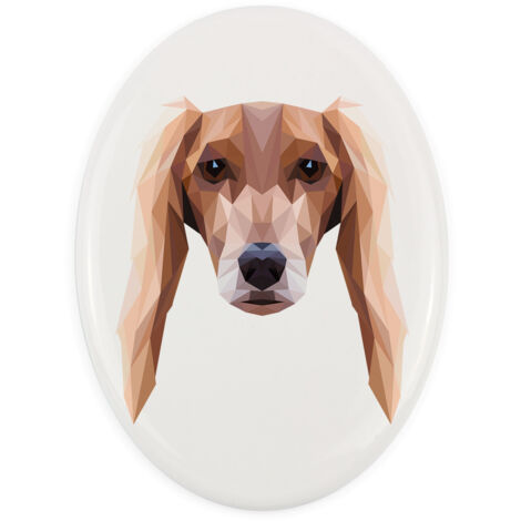 Lévrier persan, Saluki - plaque avec photo et inscription géométrique par Art-Dog