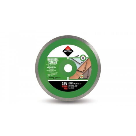 Rubi – Disque diamant pour meuleuse 125 mm – Type coupe continue – Épaisseur max < 25 mm – Pour carrelage céramique et grès porcelainé (1/2)