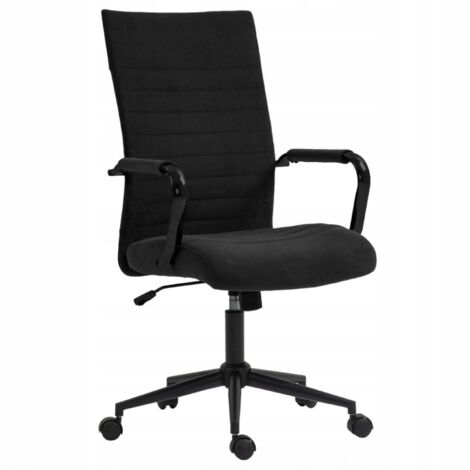 Fauteuil de bureau pivotant en velours noir avec siège réglable (1/5)