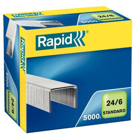 Boîte de 5000 agrafes type 22/6 - 24/6 galvanisées pour agrafeuses de bureau rapid (1/2)