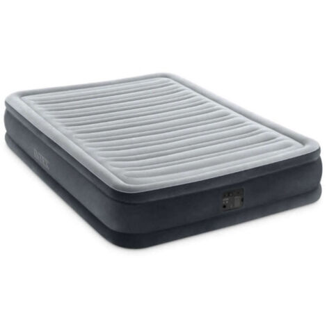 Intex – Matelas gonflable 2 places 191 x 137 x 33 cm – Technologie Fiber-tech – Gonfleur électrique intégré pour intérieur et extérieur (1/5)