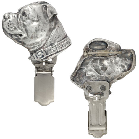 Broche Staffordshire Bull Terrier (Staffik, Staffi) avec clip, porte-numéro de départ, cadeau pour une exposition canine par Art-Dog (1/5)