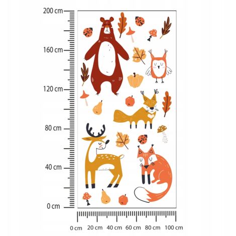 Stickers enfants Animaux de la forêt 100x200cm (1/2)