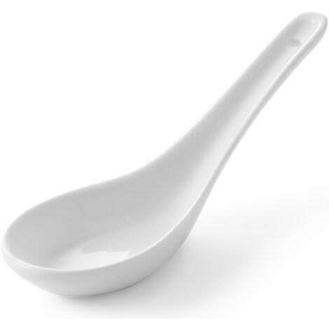 Cuillère TAPAS MINI pour sauces et dips, porcelaine blanche, set de 6 pcs. -Hendi 785324 (1/2)