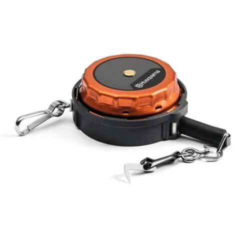 Husqvarna – Mètre déroulant 20m – Marquage sur chaque face – Crochet de libération pour usage terrain – Boîtier sans vis démontable
