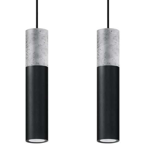 Sollux BORGIO Suspension Twin Gris Clair, Noir GU10 (1/5)