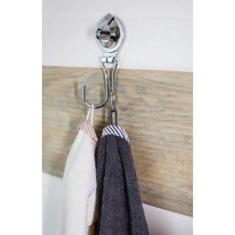 Crochet à double ventouse en acier pour vêtements