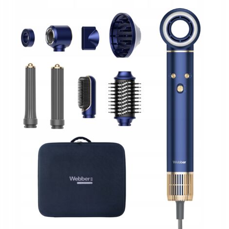 Sèche-cheveux WEBBER HD4 1300W 8 en 1 avec ionisation et régulation à 8 positions (1/5)